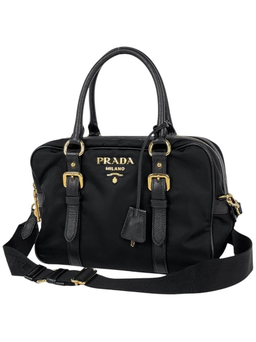 Prada Handbag Logo 2-Way Nylon Nero